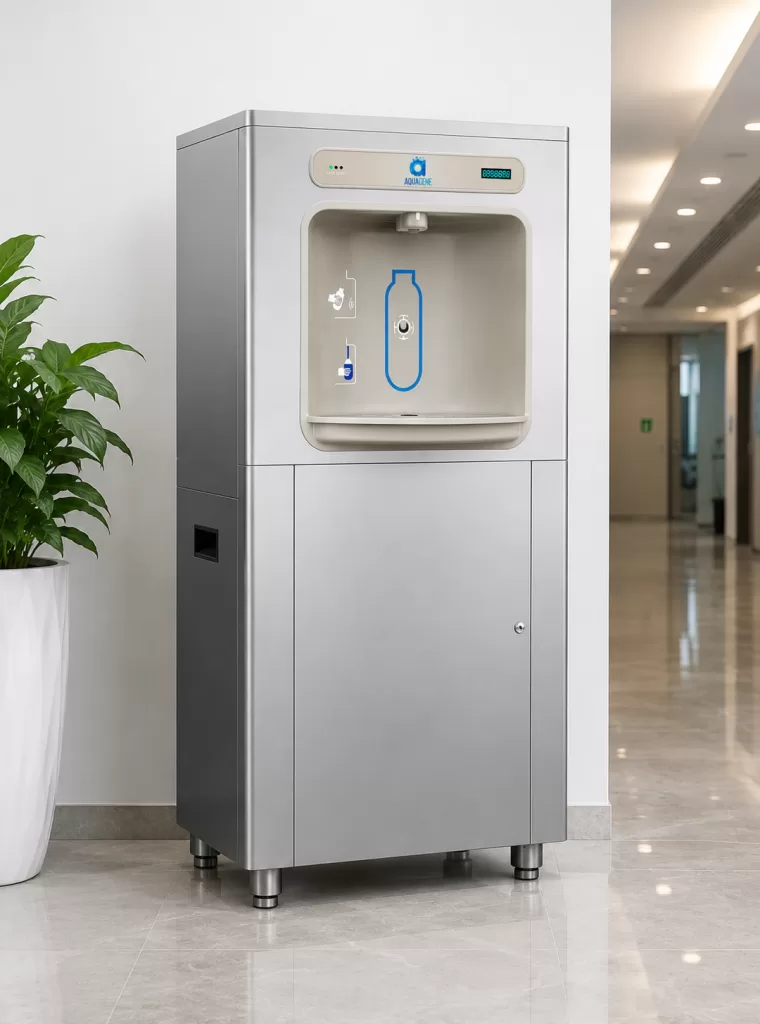 Floor standing bottle filling station
